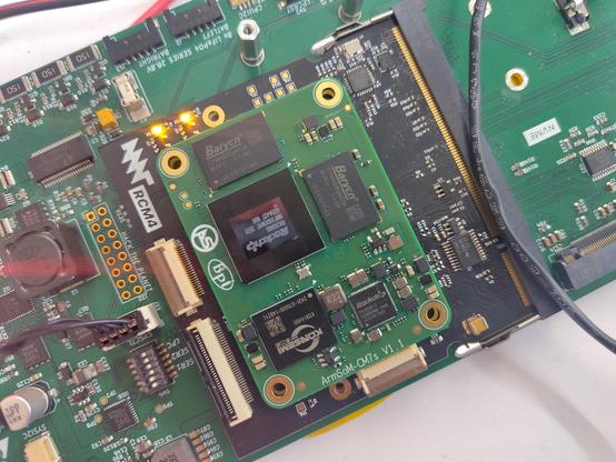 it's a brand new rk3588s module plugged into mnt reform mainboard using mnt rcm4 adapter