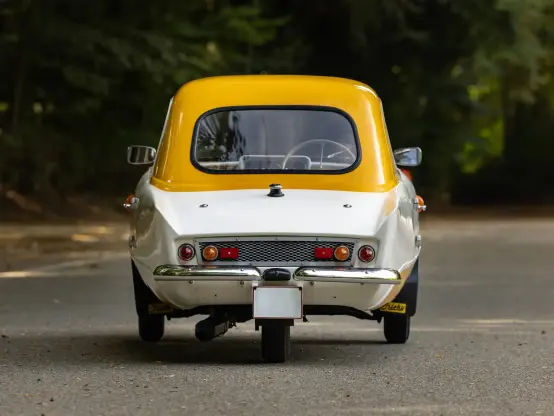 From the rear, showing a single wheel